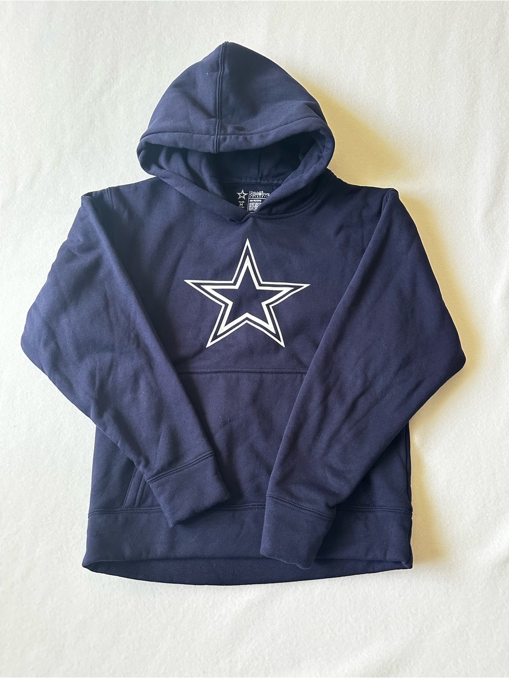 Dallas Cowboys Boys Navy White Hoodie Youth Medium 12/14 NFL Football Sweatshirt